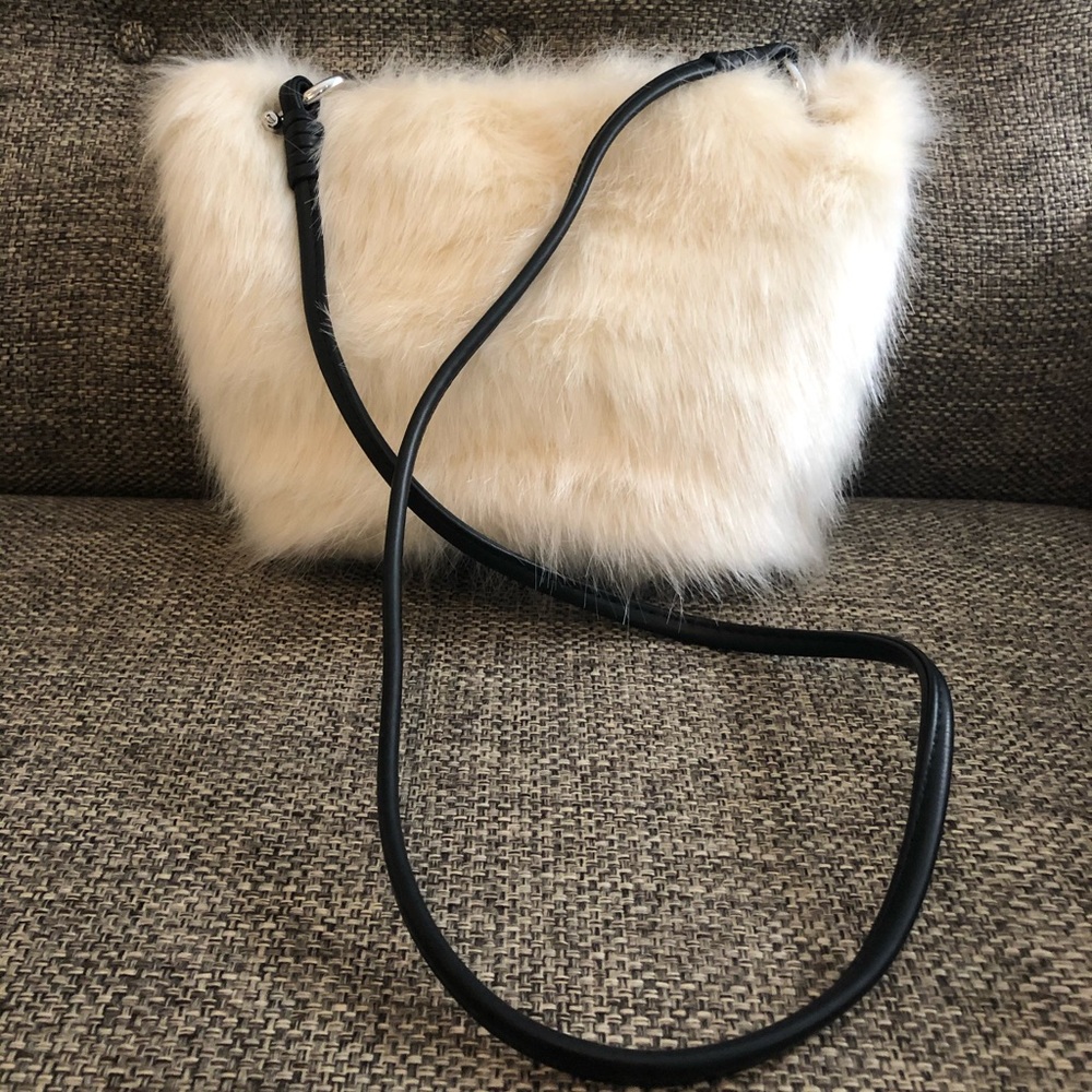 Cozy white furry Zara purse